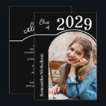 Convites Modern Arch Photo Graduation Black<br><div class="desc">Our modern arch photo on black graduation party invitations features your graduation year in a bold font and your name in chic lettering on the front. Your party information details are on the back.</div>