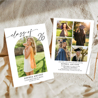 Convites Modern Arch Photo Graduation Party Invitation