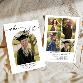 Convites Modern Arch Photo Graduation Party Invitation