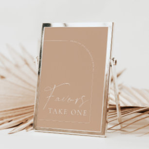 Convites Modern Arch Tan Calliografia Favorece Sinal de Cas
