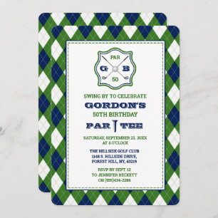 Convites Modern Argyle Padroniza Golfe Qualquer Idade Anive