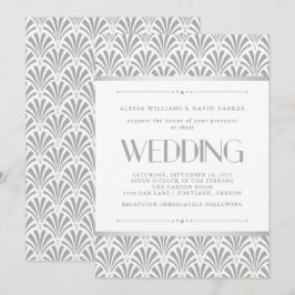 Convites Modern Art Deco | Cinzas Elegantes e Casamento Bra