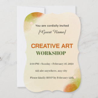 Convites Modern Artistic Event Card | Creative Art Workshop
