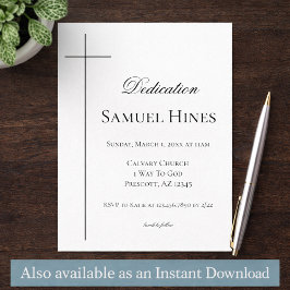 Convites Modern Baby Dedication Invitation Cross Template