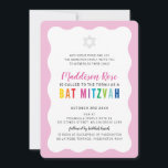 Convites MODERN BAT MITZVAH - arco-íris - cores cor-de-rosa<br><div class="desc">por kat massard >> https://linktr.ee/simplysweetpaperie << Um design de convite moderno, simplesmente clássico, para o BAR do seu filho, Bat ou B'NAI MITZVAH TIP :: 1. Para alterar/mover gráficos e fontes e adicionar mais texto - pressione o botão "personalizar". - - - - - - - - - - -...</div>