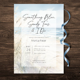 Convites Modern Beach Algo Chá de panela Azul