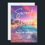 Convites Modern Beach Sunset Sweet 16<br><div class="desc">Convite Moderno Sunset Sweet 16</div>