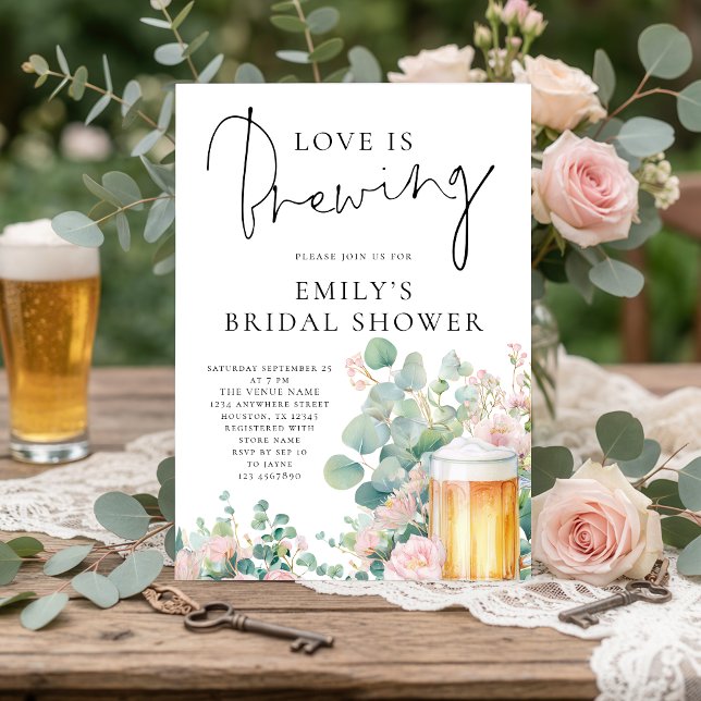 Convites Modern Beer Love is Brewing Bridal Shower (Criador carregado)