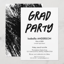Modern Black and White Graduation Party
