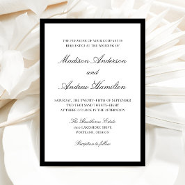 Convites Modern Black Border Wedding