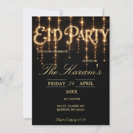 Convites Modern Black elegant Eid Party Invitation 