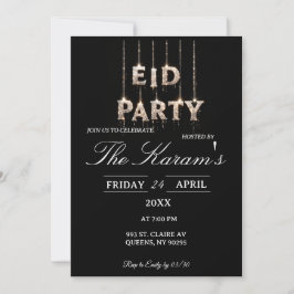 Convites Modern Black elegant Eid Party Invitation 