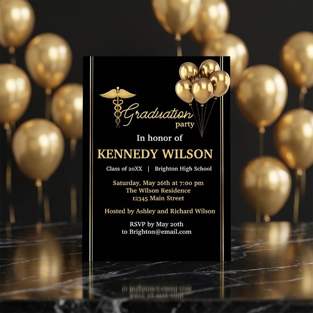 Convites Modern Black Gold Graduation Party 2026 (#GraduationParty
#GraduationInvitation
#ClassOf2026
#GradPartyDecor
#BlackAndGold
#LuxuryInvitation
)