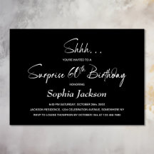 Modern Black Surprise 60th Festa de aniversário