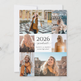 Convites Modern Black + White Script 2026 Graduation