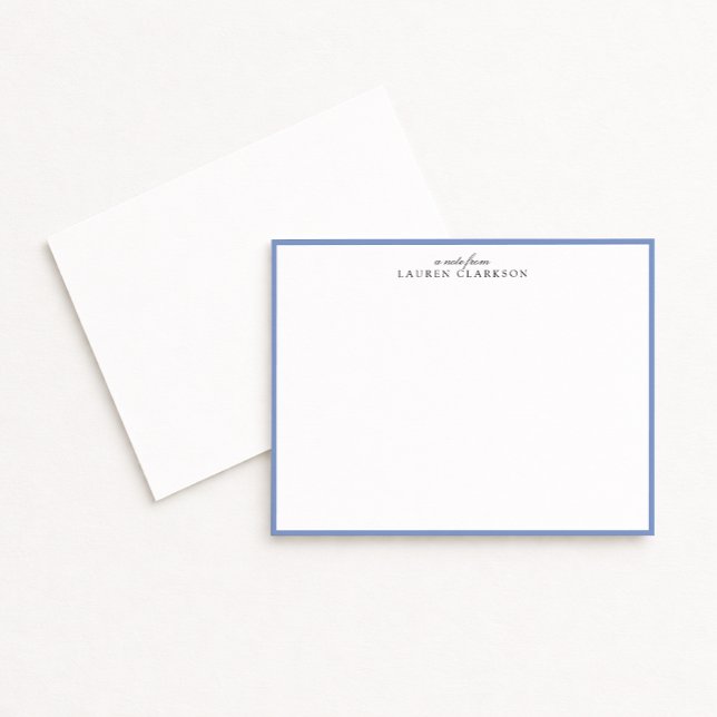 Convites Modern Blue Border Personalized Note Card (Criador carregado)