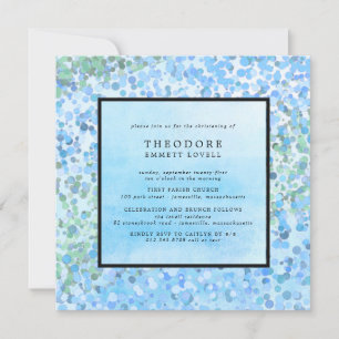 Convites Modern Blue Christening