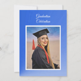 Convites Modern Blue Gradient Grad Party Invitation - photo