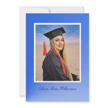 Modern Blue Gradient Graduation Announcement