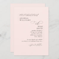 Modern Blush Pink No Parents Wedding Invitation