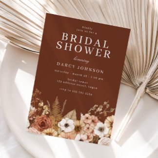 Convites Modern Bohemian Floral Bridal Shower