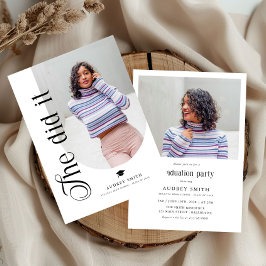 Convites Modern Boho Arch 2 Photos Graduation