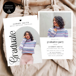 Convites Modern Boho Arch 2 Photos Graduation