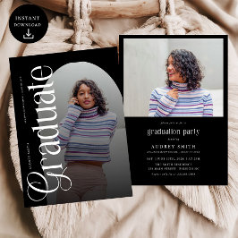 Convites Modern Boho Arch 2 Photos Graduation