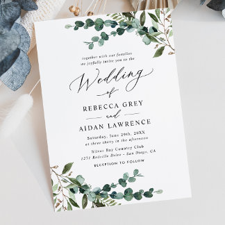 Convites Modern Boho Botânico Casamento Verde