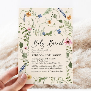 Convites Modern Boho Floral Neutral Baby BrunChá