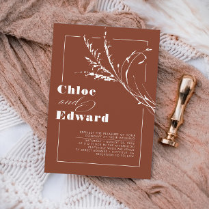 Convites Modern Boho Floral Terracotta Queimou Casamento La