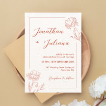 Modern Boho Floral Terracotta Wedding