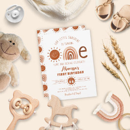 Convites Modern Boho Rainbow Little Sunshine Primeiro Anive