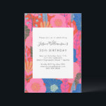 Convites Modern Boho Red Floral aniversário de 30 anos<br><div class="desc">Convite de festas de aniversário de 30 anos Floral Vermelho Moderno de Boho Personalizado - todo o texto é editável para que possa ser editado para qualquer idade</div>