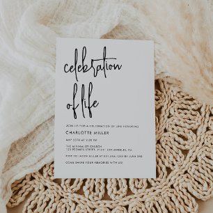 Convites Modern Boho Simples Celebração Da Vida