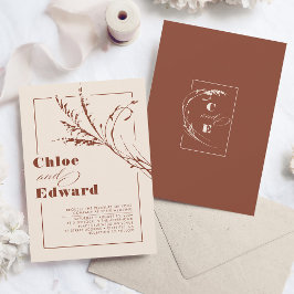 Convites Modern Boho Terracotta Queimou Casamento Laranja