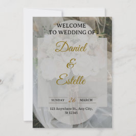 Convites Modern Boho Wedding Invitation | Elegant Beige Flo