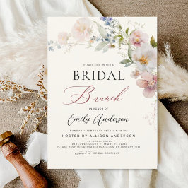 Convites Modern Boho Wildflower Bridal BrunChá