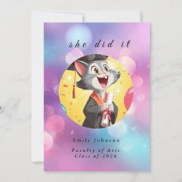 Convites Modern Bokeh Lights Graduation invitation