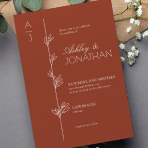 Convites Modern Botanical Divider Auburn Wedding