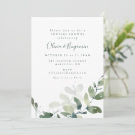 Convites Modern Botanical Eucalyptus Boho Couples Shower