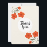 Convites Modern Botanical orange floral thank you card<br><div class="desc">Modern Botanical orange floral thank you card</div>