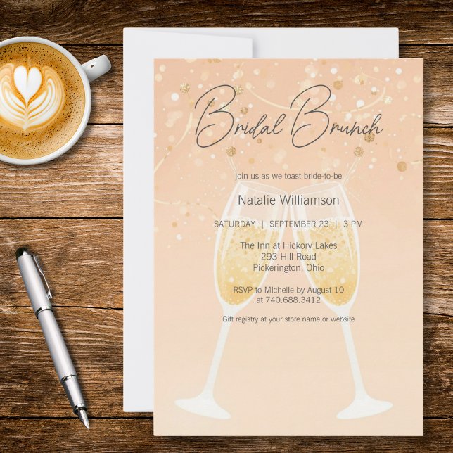 Convites Modern Bubbly Bridal Brunch (Criador carregado)
