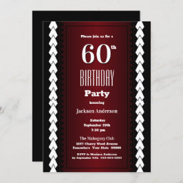 Convites Modern Burgundy 60ª Festa de aniversário
