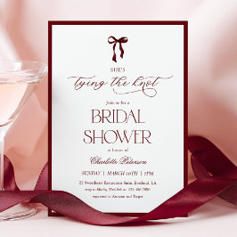Convites Modern Burgundy Bridal Shower Invitation