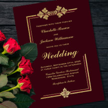 Modern Burgundy e Dourado Casamento com Glitter