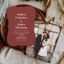 Convites Modern Burgundy Wedding