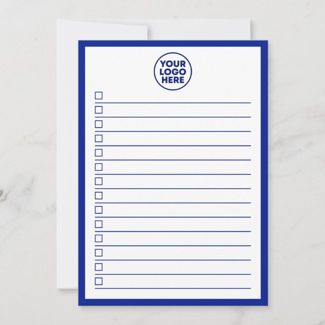 Convites Modern Business Logo Navy Blue To Do List (Frente)