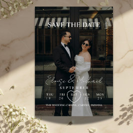 Convites Modern Calendar Week Photo Save The Date Wedding