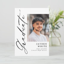 Modern Calligraphy Photo Graduation Announcement